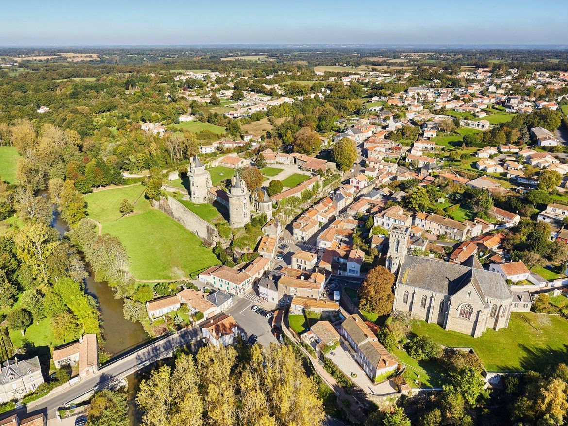 Vue aérienne Apremont Camping Le Pin Parasol Vendée