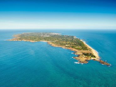 Vue aérienne de l'Ile d'Yeu Camping Le Pin Parasol Vendée